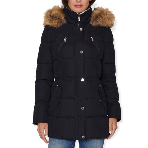 NAUTICA Puffer Coat Black Microfiber Hooded Winter Jacket - Picture 5 of 10